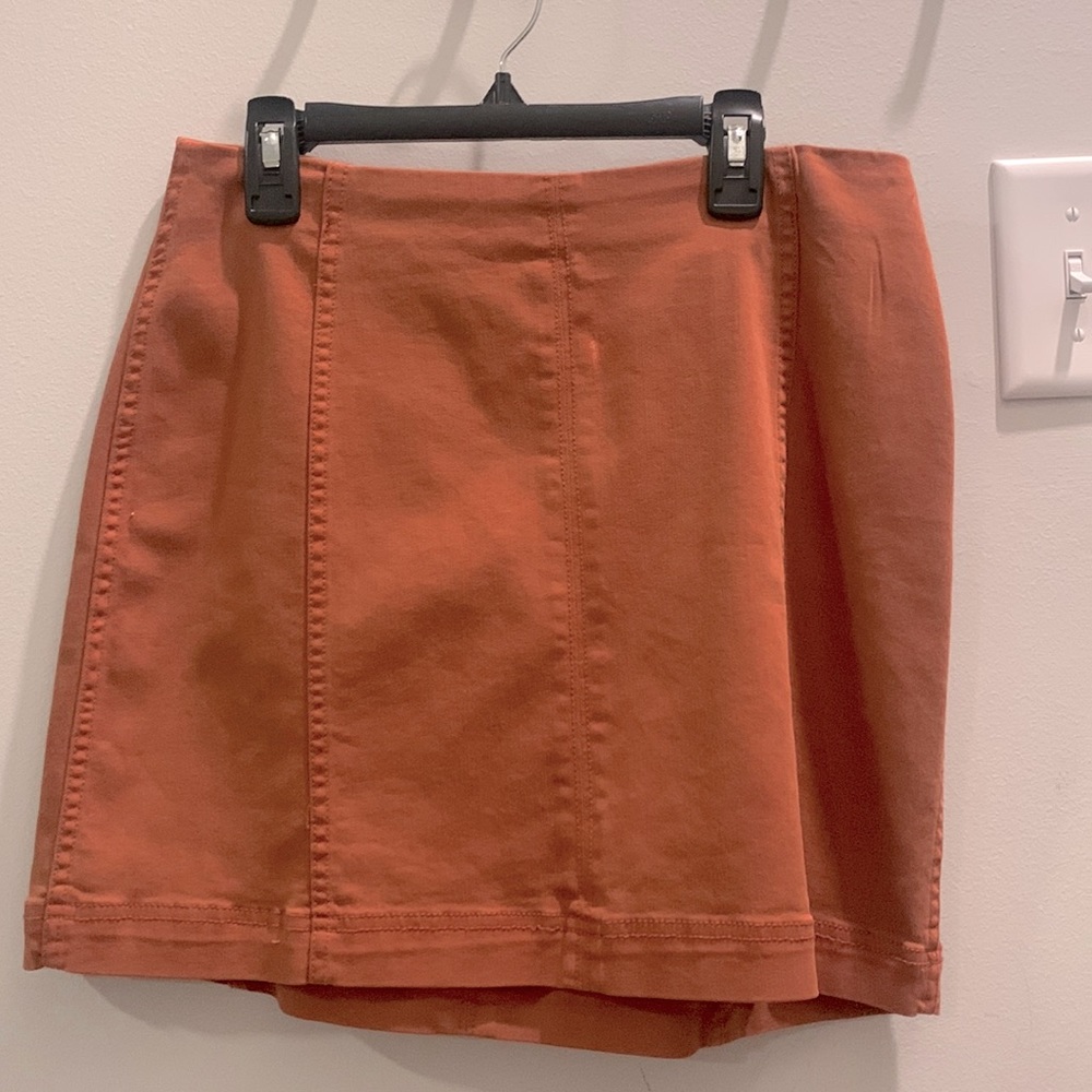 Dark Orange Pencil Skirt